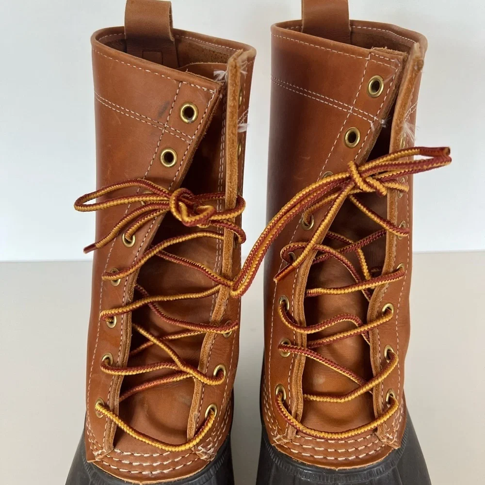L.L.Bean Women's Unlined Leather Bean Boots 8